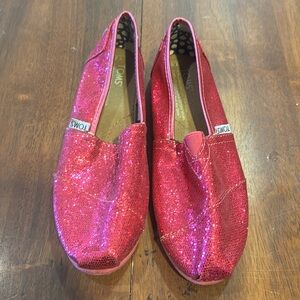 Toms sparkling pink shoes, size 2.5